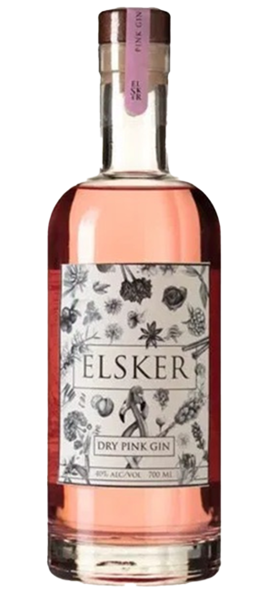 Bareksten Elsker pink gin bottle